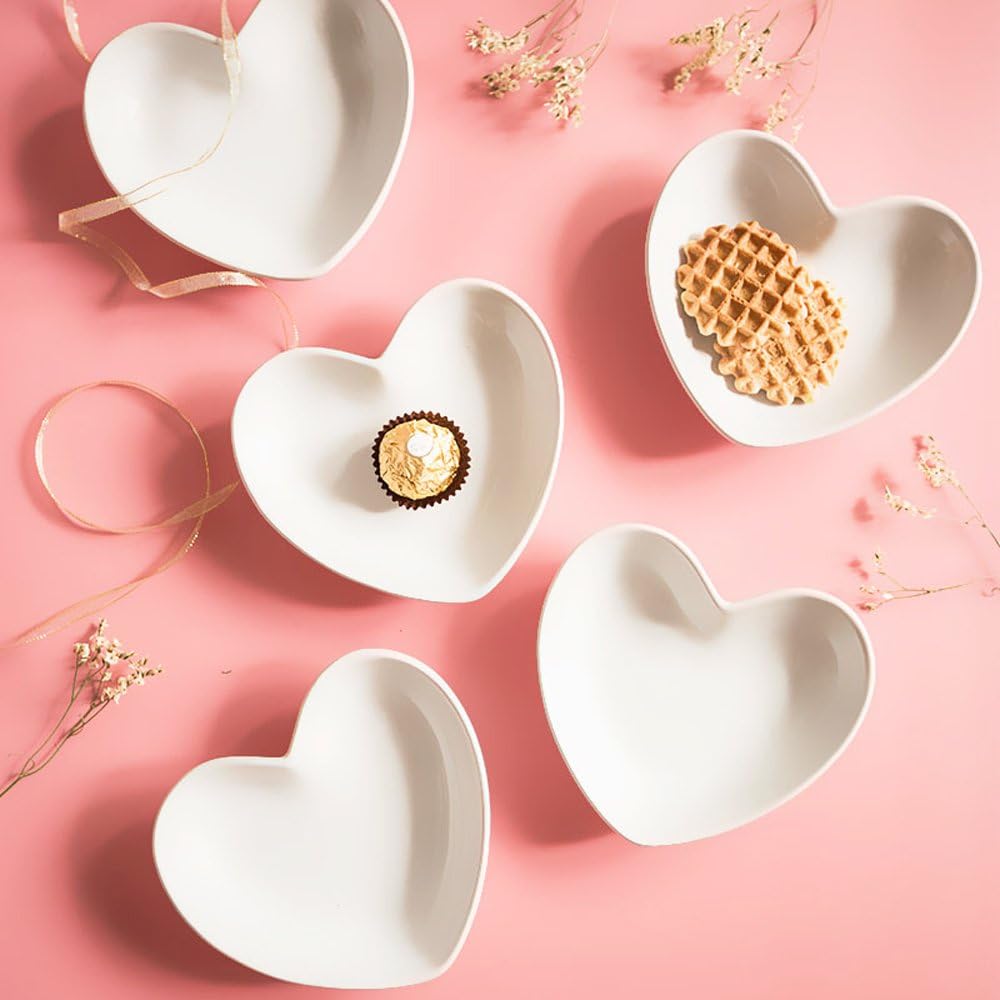 Super Cute Heart Sharpe Ceramic Sauce Dish