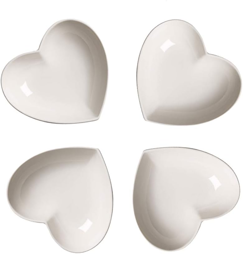 Super Cute Heart Sharpe Ceramic Sauce Dish