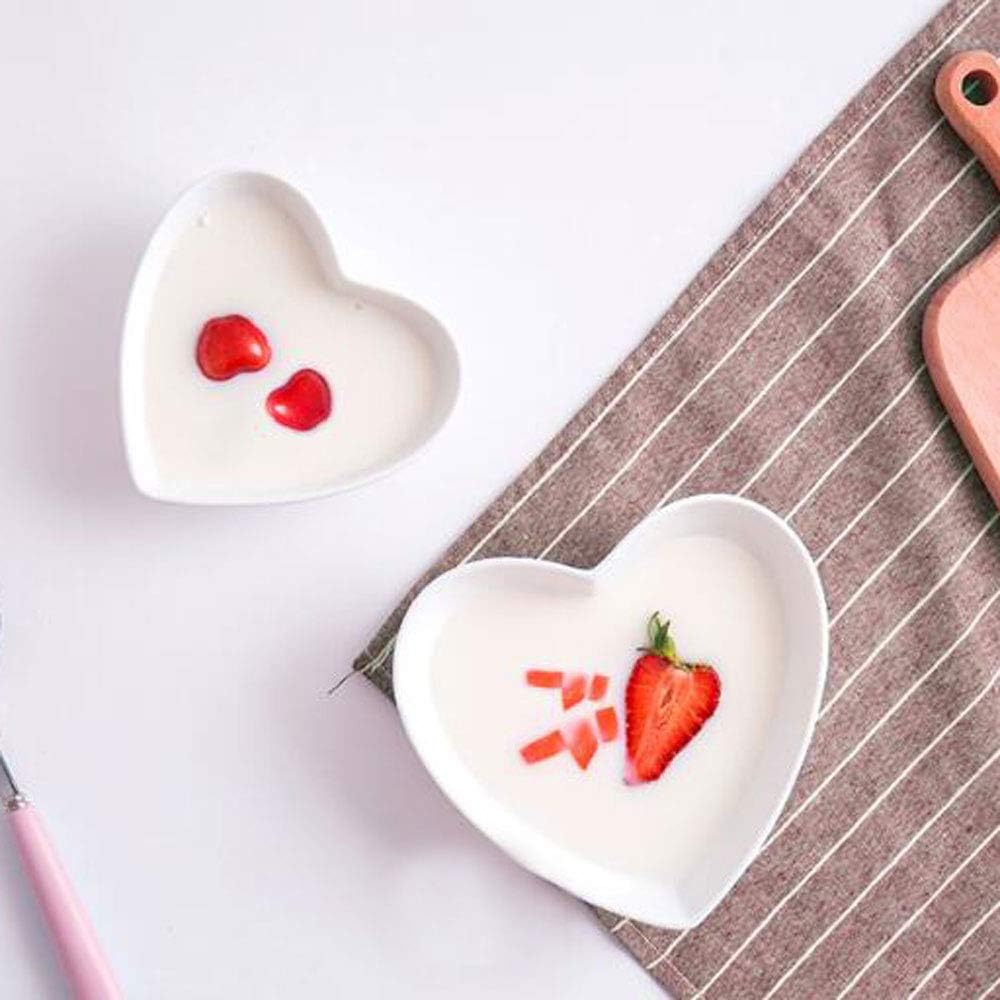 Super Cute Heart Sharpe Ceramic Sauce Dish